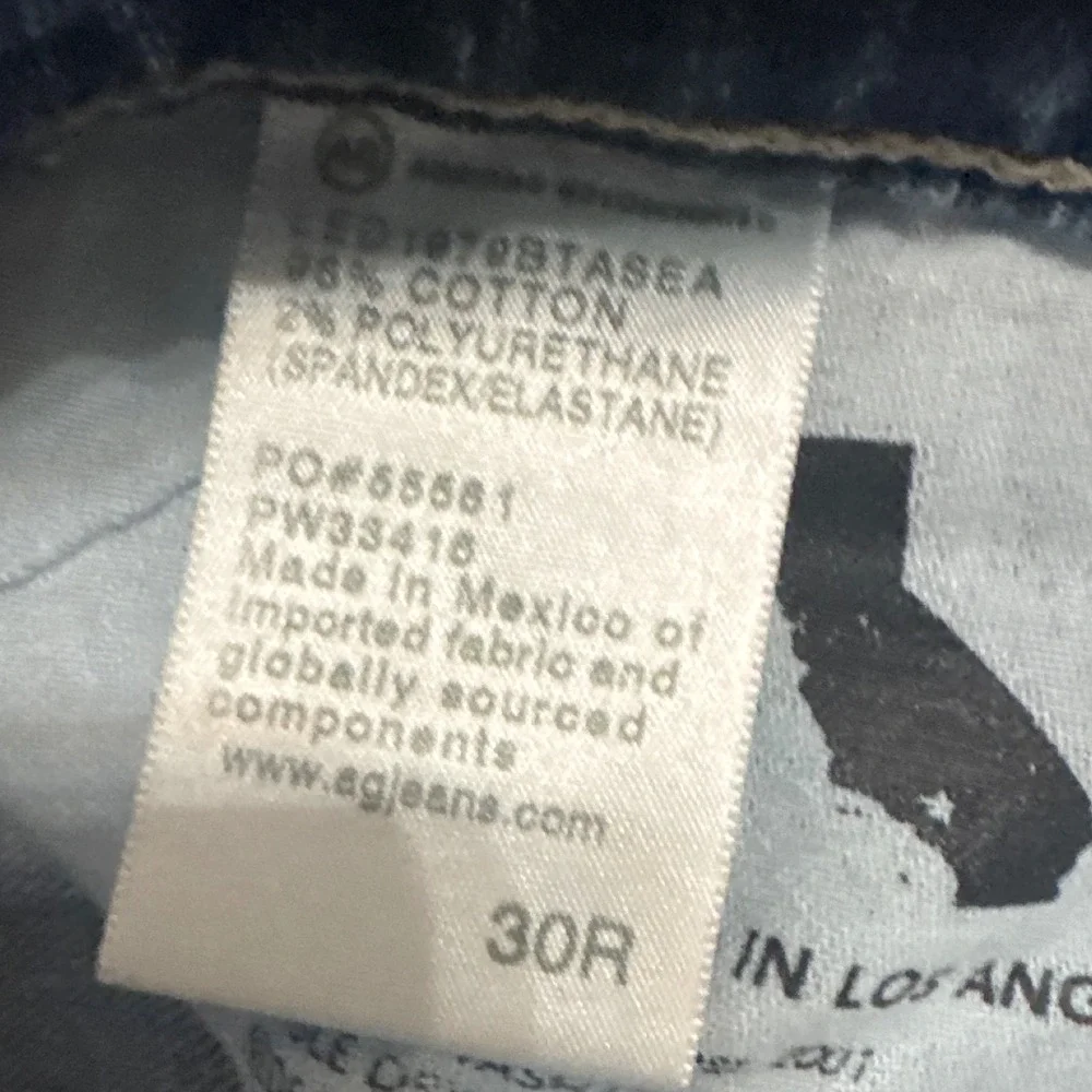 AG Adriano Goldschmied Alexxis Straight High Rise Vintage Jeans Blue 30R